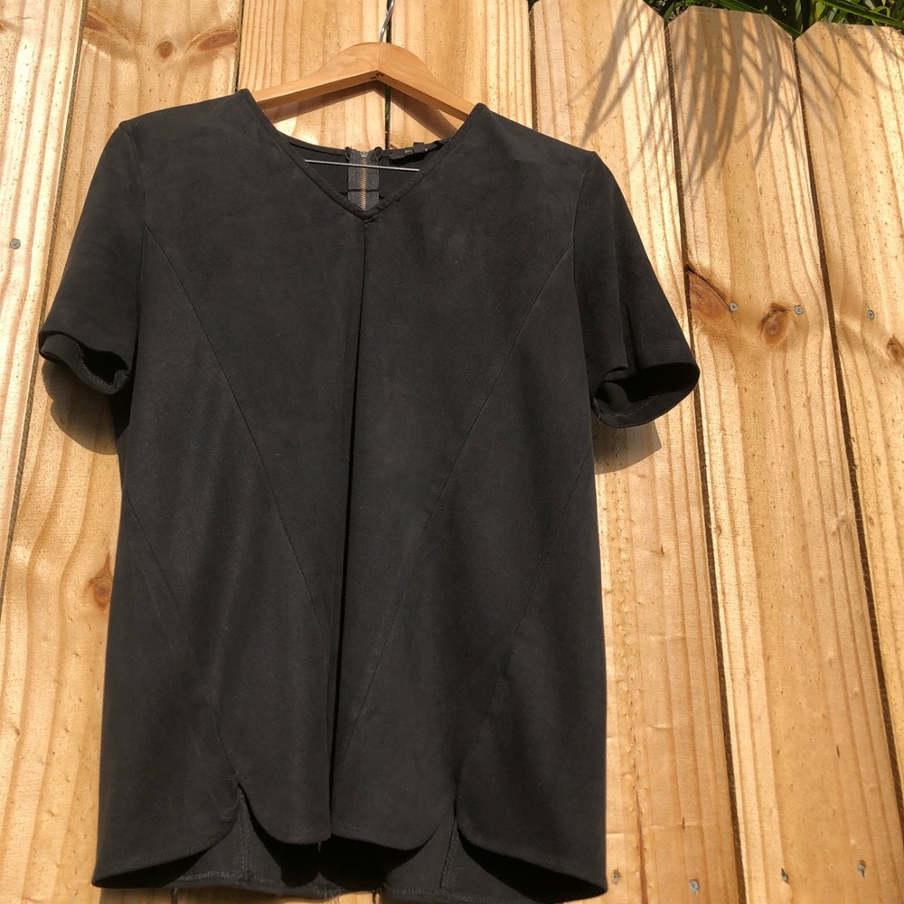 Black Suede like Blouse